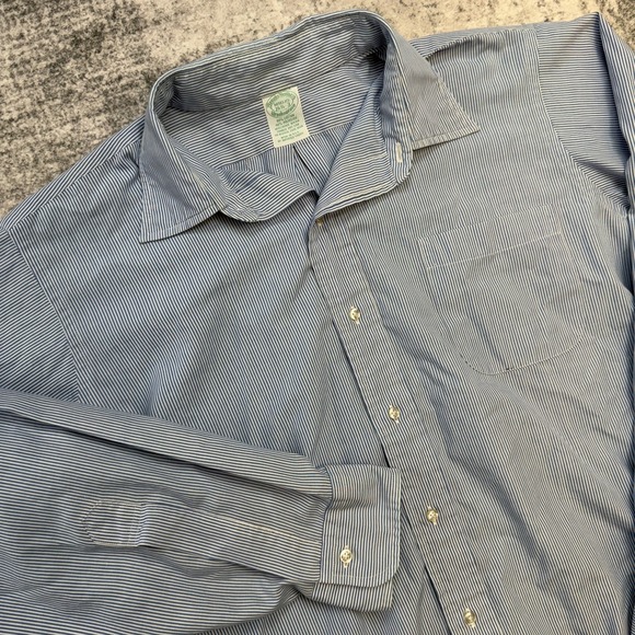 Brooks Brothers Other - VTG Brooks Brothers Makers Shirt Mens 16.5 Blue Striped Sport Button Up Ivy USA